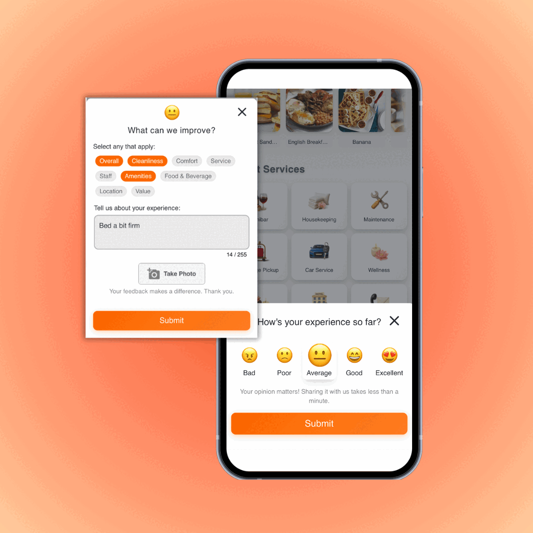Guest feedback rating popup