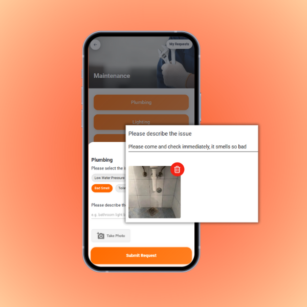 Guest maintenance report with photo