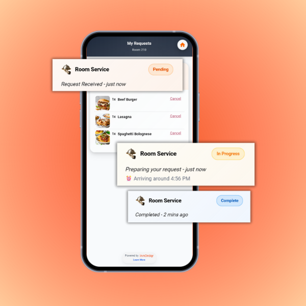 Instant order notifications to kitchen