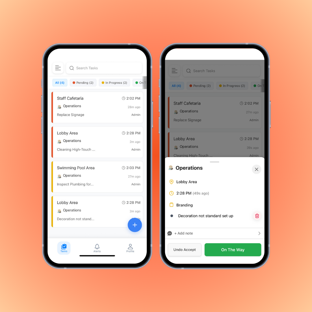 Staff app live request queue